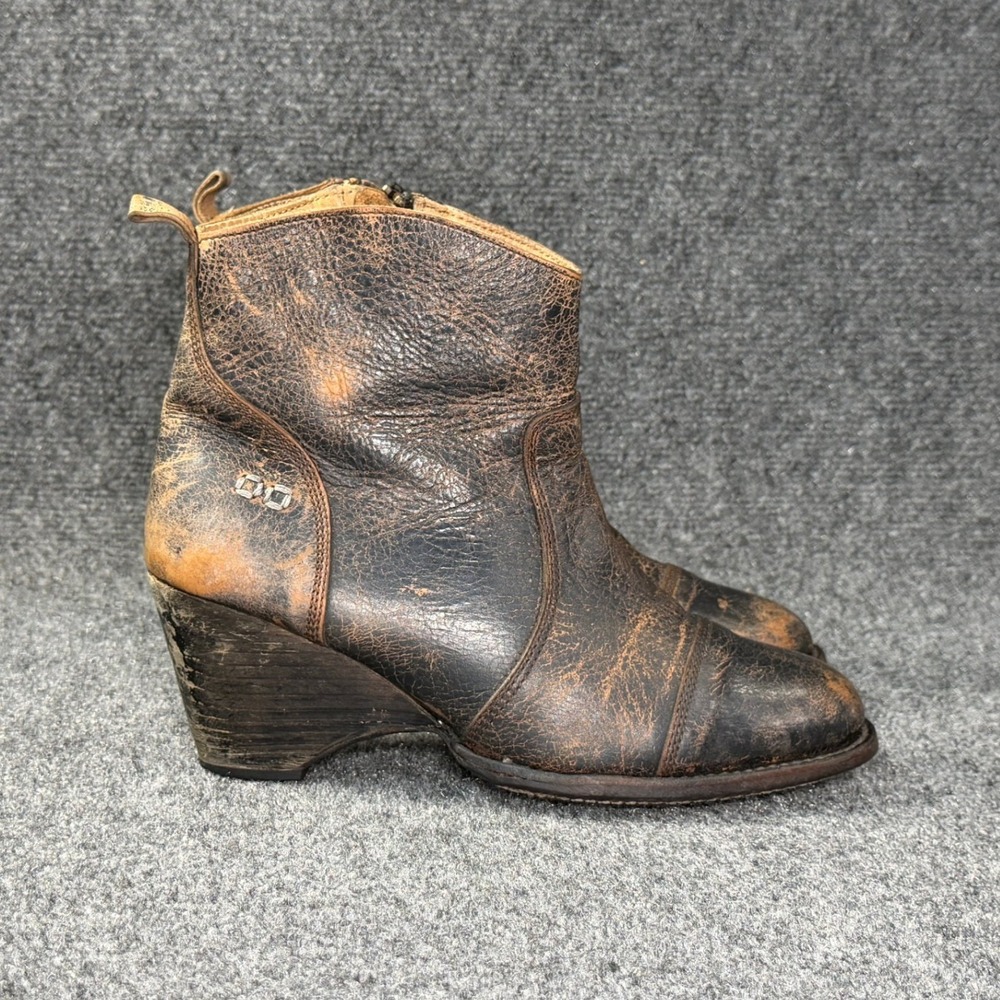 Bed Stu Western Ankle Boots Women's 8.5 Rustic Brown Leather Vintage Bench Made
